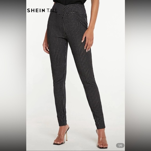 SHEIN Pants - SHEIN Black and White Patterned Skinny Pants